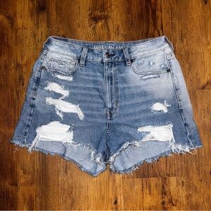 American Eagle Outfitters Ripped Light Blue Jean Shorts